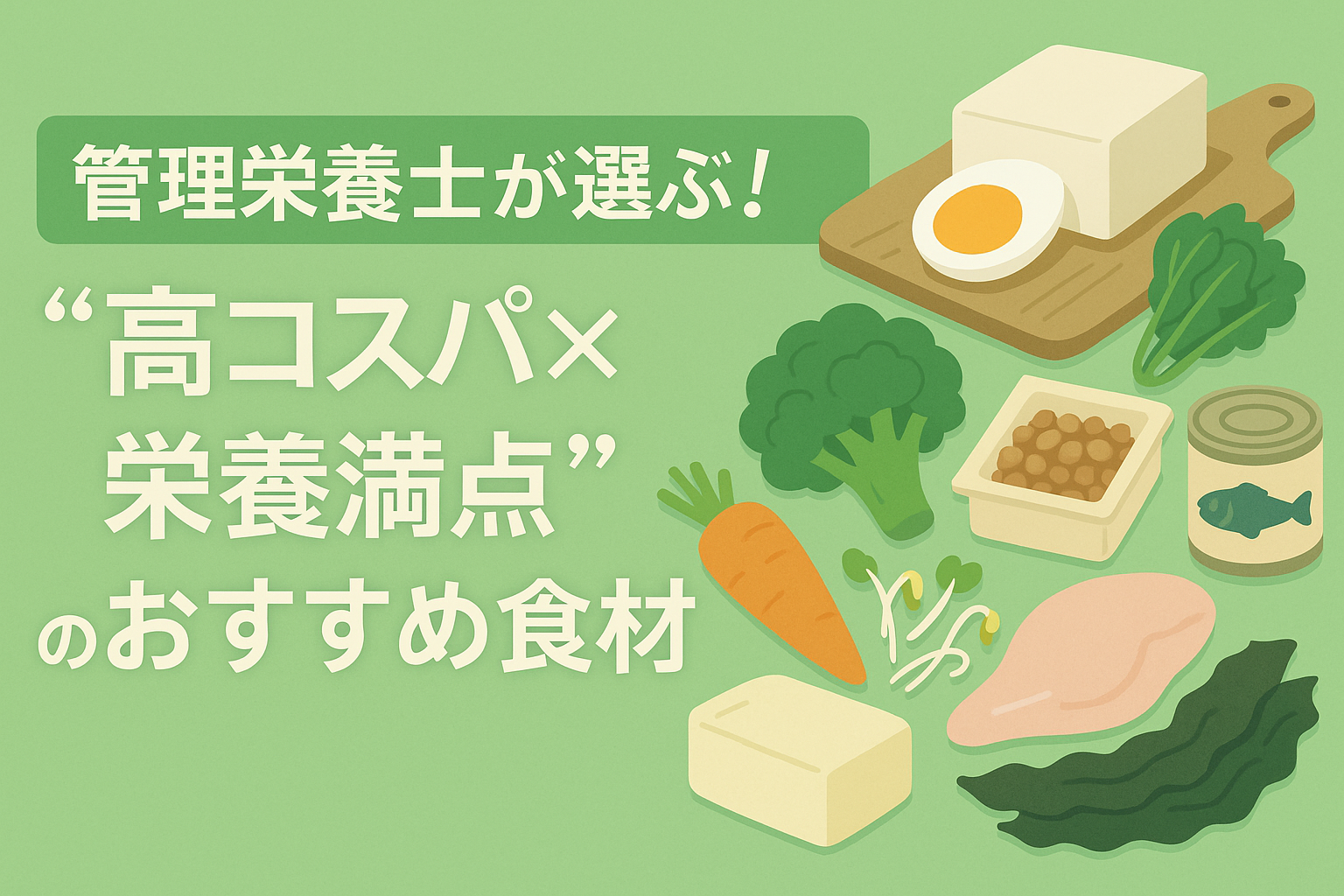管理栄養士が選ぶ！“高コスパ×栄養満点”のおすすめ食材